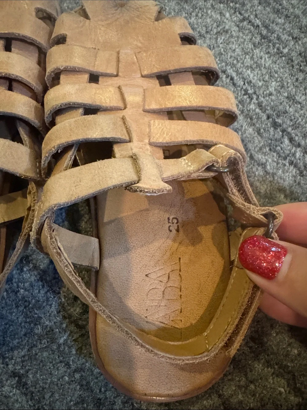 Zara Leather Woven Sandals 8.5